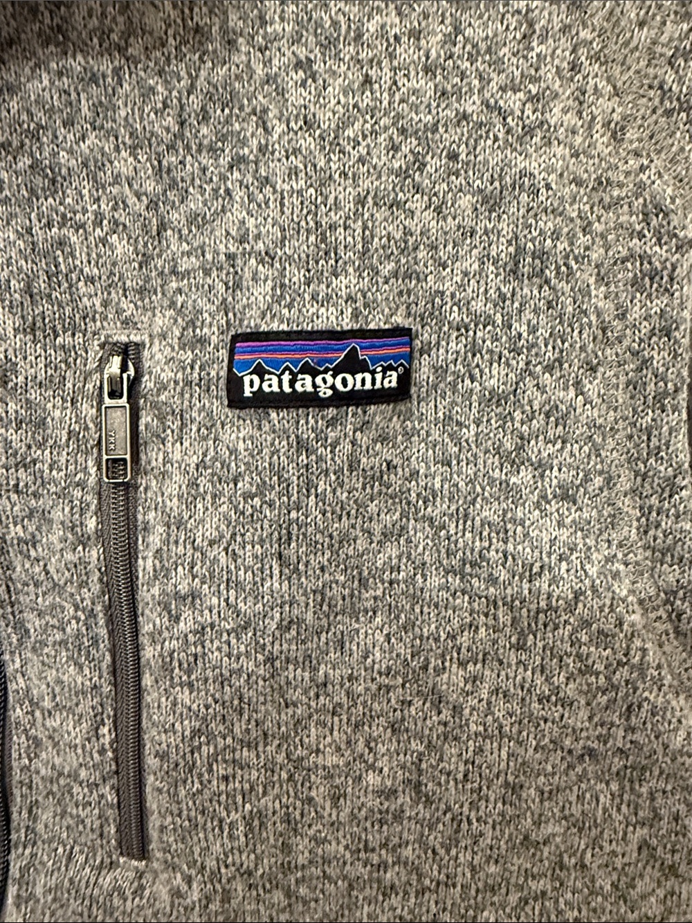 Patagonia Men’s Heather Gray Full-Zip Fleece Vest - Picture 3 of 4